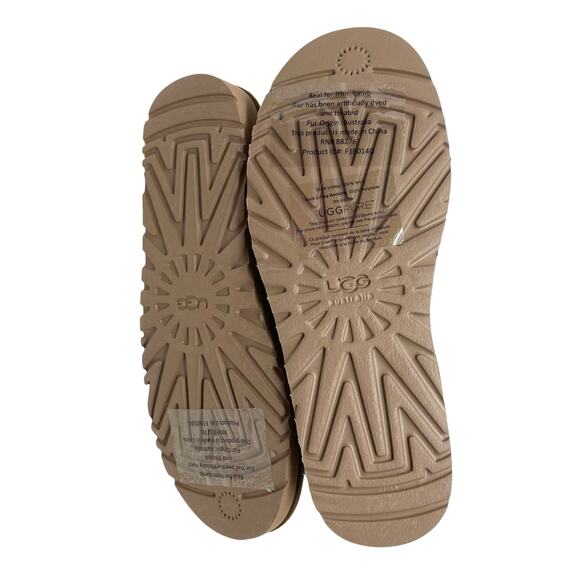 UGG Size 7 Shiny Classic Mini Zip Cancer Awareness Chestnut Boots NEW IN BOX - Picture 8 of 16